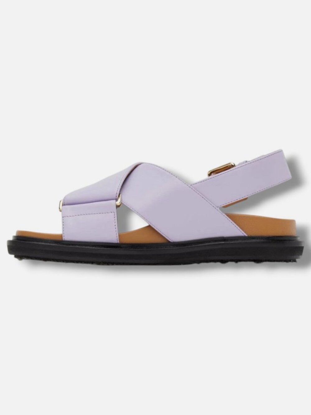 Marni Women's Purple Fussbett Open-Toe Leather Sandals Shoe Size 40